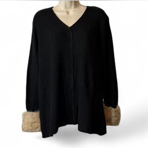 ‎Faux Fur Trimmed Sweater